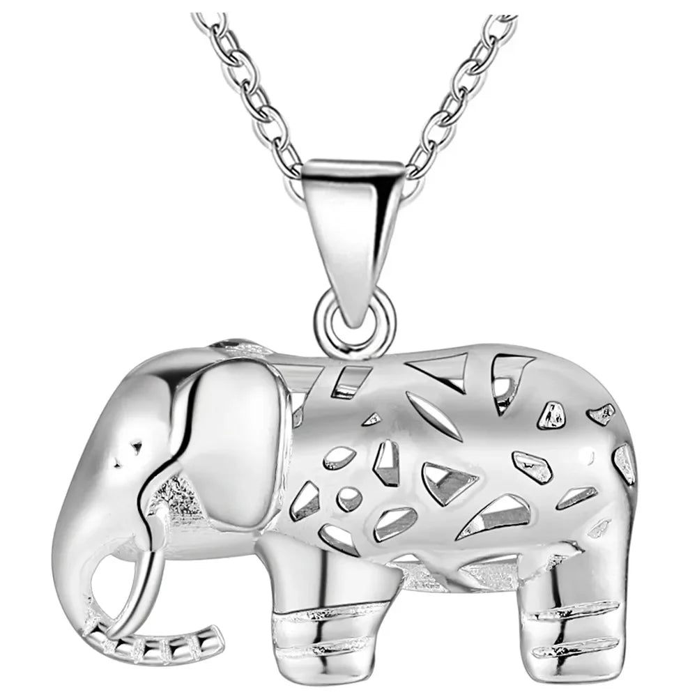 Elephant Pendant Necklace - Sterling Silver Animal Jewelry for Women - Perfect Gift for Nature Lovers & Elephant Enthusiasts (Great for Birthdays, Anniversaries & Spiritual Occasions)