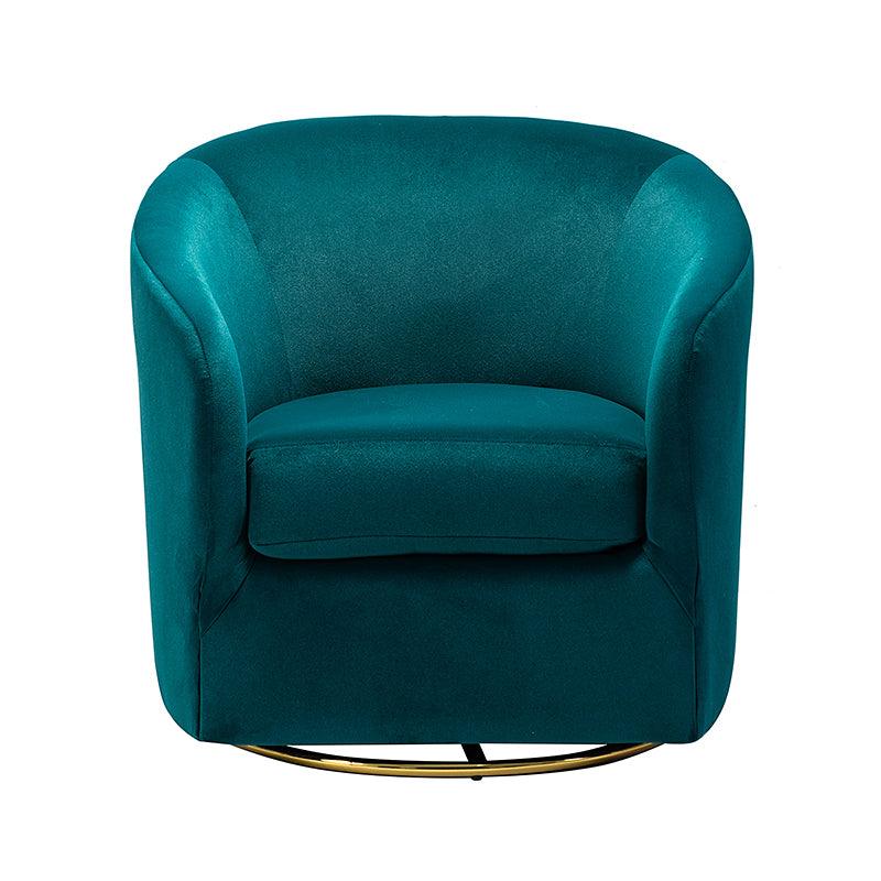 Emanuela Velvet Swivel Barrel Armchair - Modern Accent Chair for Living Room, Bedroom & Office - 360° Rotating Comfortable Lounge Chair with Soft Upholstery - Perfect for Reading, Relaxing & Home Decor