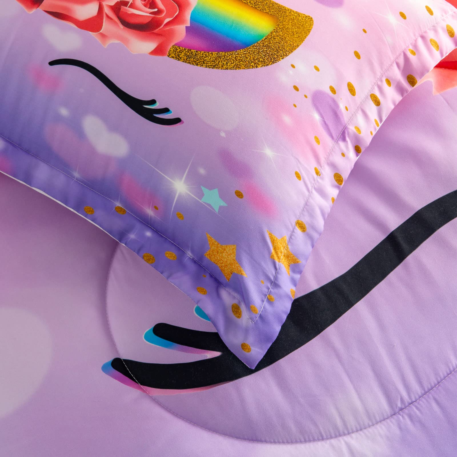 Unicorn Queen Bedding Set for Girls - Ultra Soft Comforter Set with 2 Pillowcases | Machine Washable Kids Bedroom Decor | Perfect for Toddler Rooms, Sleepovers & Princess Themed Bedrooms