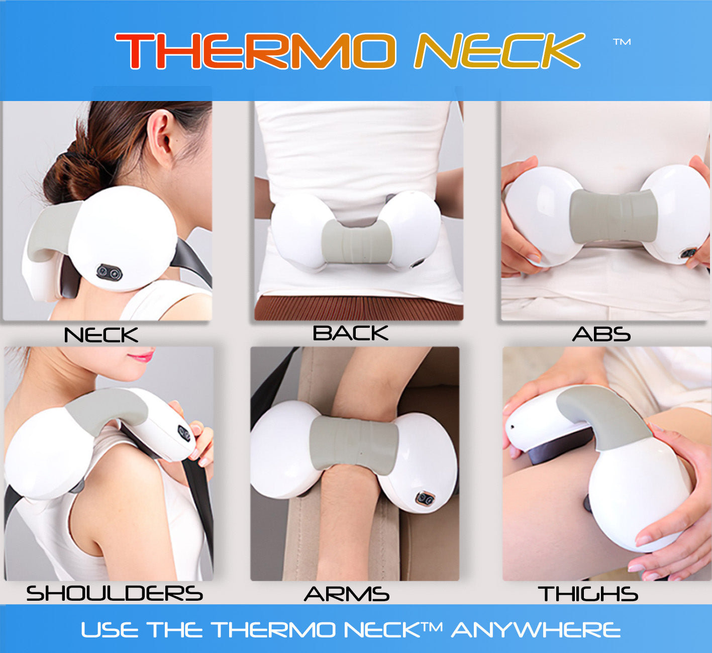 Therapeutic Infrared Neck Massager for Pain Relief - Portable Heating Pad for Shoulder & Back Pain - Perfect for Home, Office & Travel Use