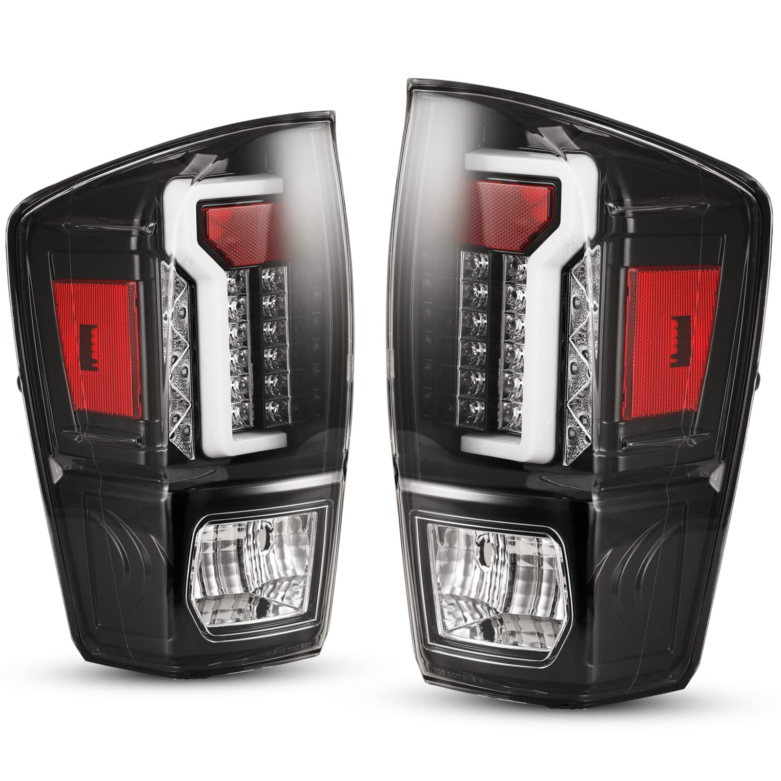 LED Tail Lights for Toyota Tacoma 2016-2023 - Red Smoked Taillights Replacement Set (Driver & Passenger Side) - Durable & Waterproof Rear Lamps for Off-Road, Night Driving & Custom Car Styling