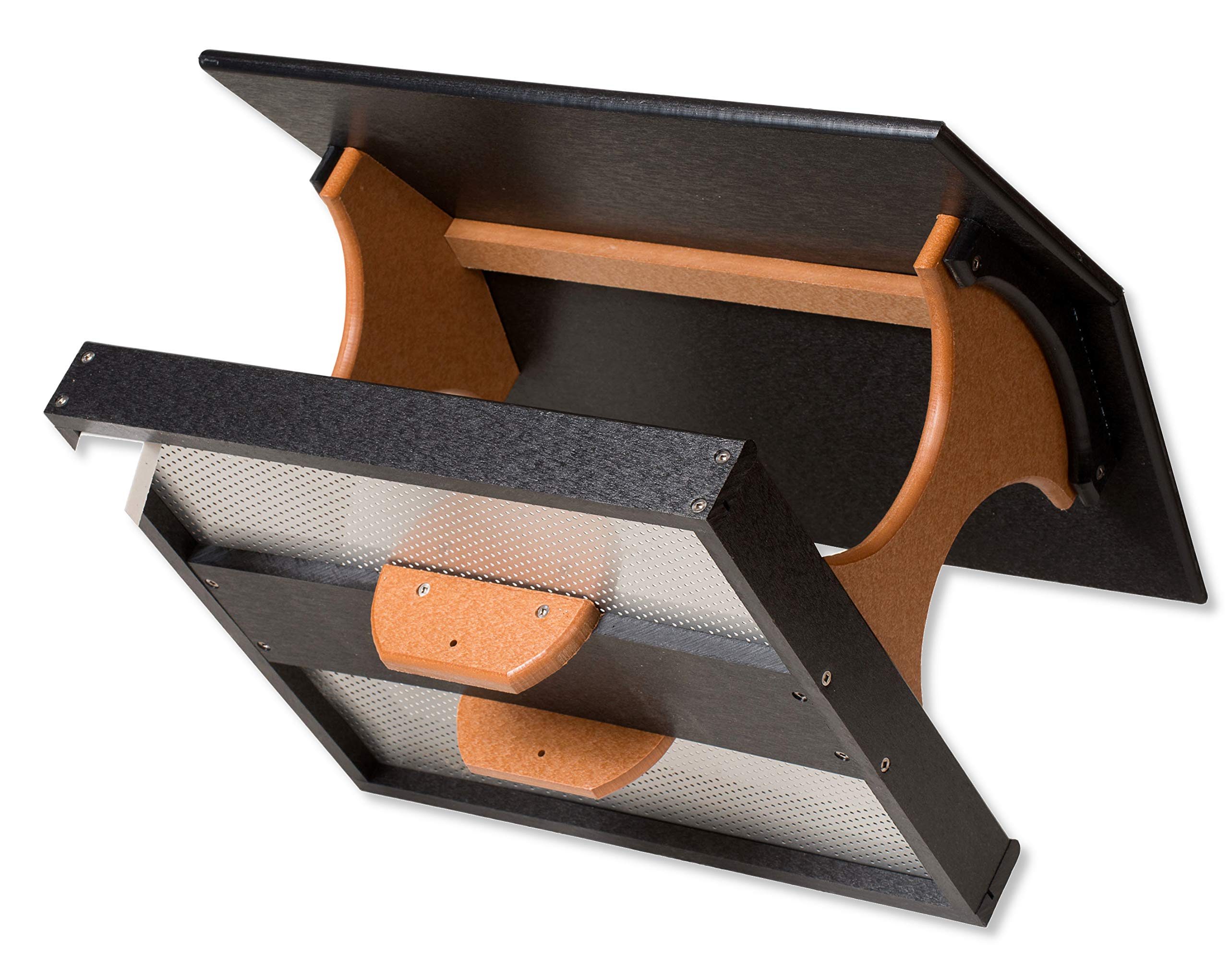 Amish Poly Deluxe Fly by Bird Feeder - Durable Black & Cedar Hanging Bird Feeder for Outdoor Garden, Yard, and Patio - Attracts Cardinals, Finches, and Wild Birds