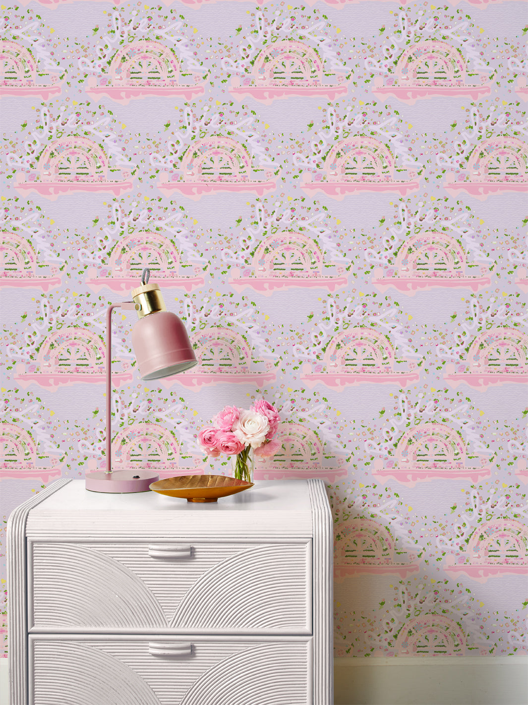 Barbie™ Land Aerial Map Wallpaper - Lavender Pink Dreamy Room Decor for Girls Bedroom & Playroom | Official Barbie™ Licensed Home Decor