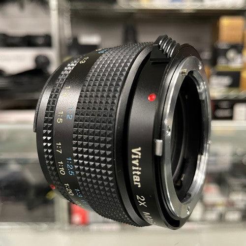 Used Vivitar 2x Macro Focusing Teleconverter MC Lens - Compatible with DSLR & Mirrorless Cameras - Perfect for Close-Up Photography & Macro Shots