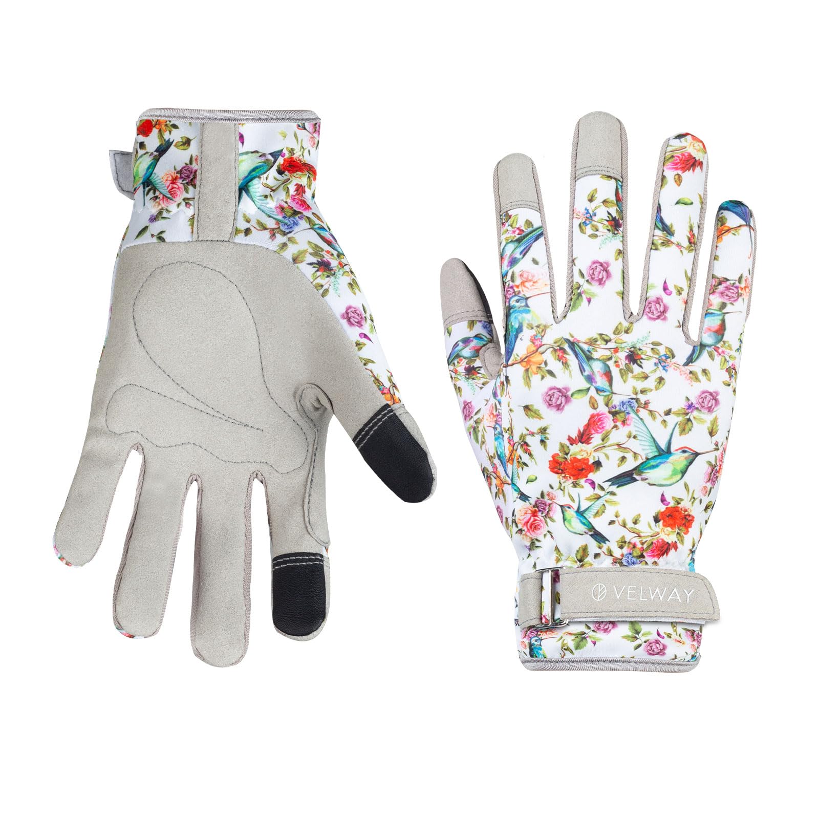 Velway Women's Gardening Gloves - Breathable & Flexible Work Gloves for Weeding, Planting, Pruning - Lightweight Touchscreen Protective Gloves (Beige, Medium) - Perfect for Outdoor Gardening, Landscaping & Farm Work