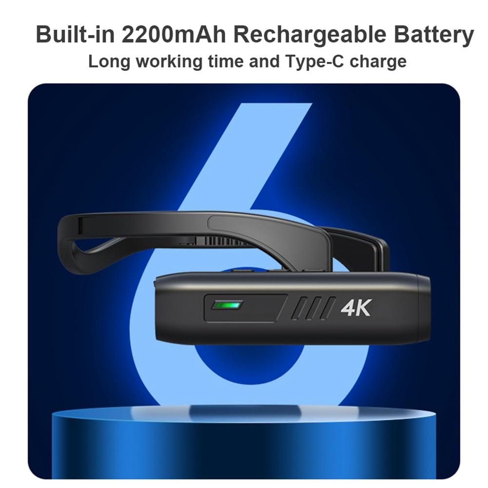 Youdefa Wearable 4K 30FPS WiFi Action Camera with Wide Angle Lens, APP Control & Long Battery Life - Perfect for Vlogging, Sports Recording, Live Streaming and Outdoor Adventures