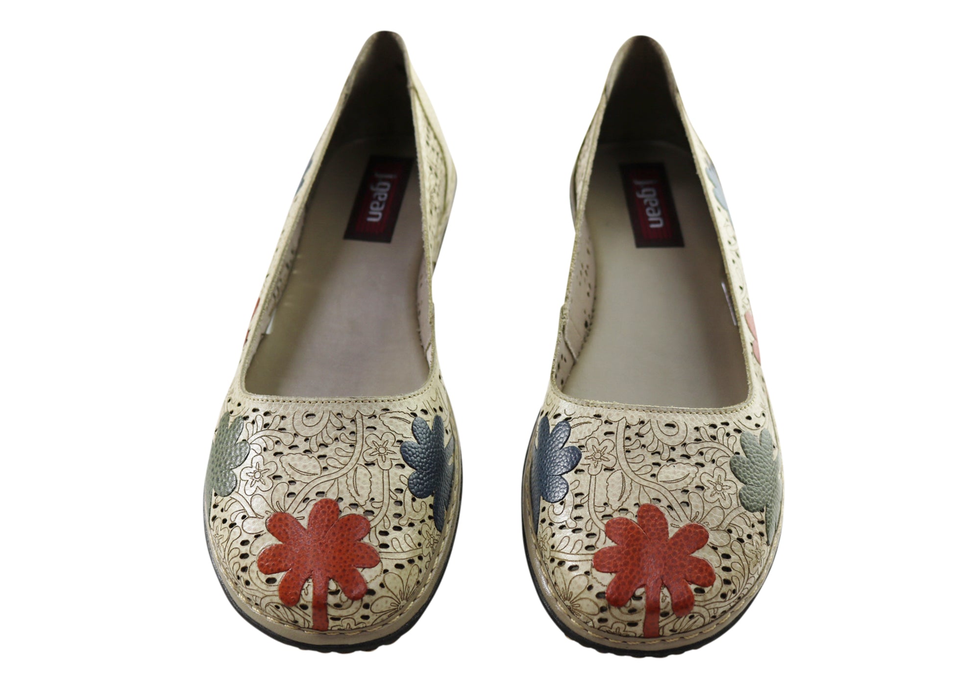 J Gean Poppy Women's Comfortable Leather Shoes - Handmade in Brazil - Stylish & Durable for Work, Travel & Everyday Wear