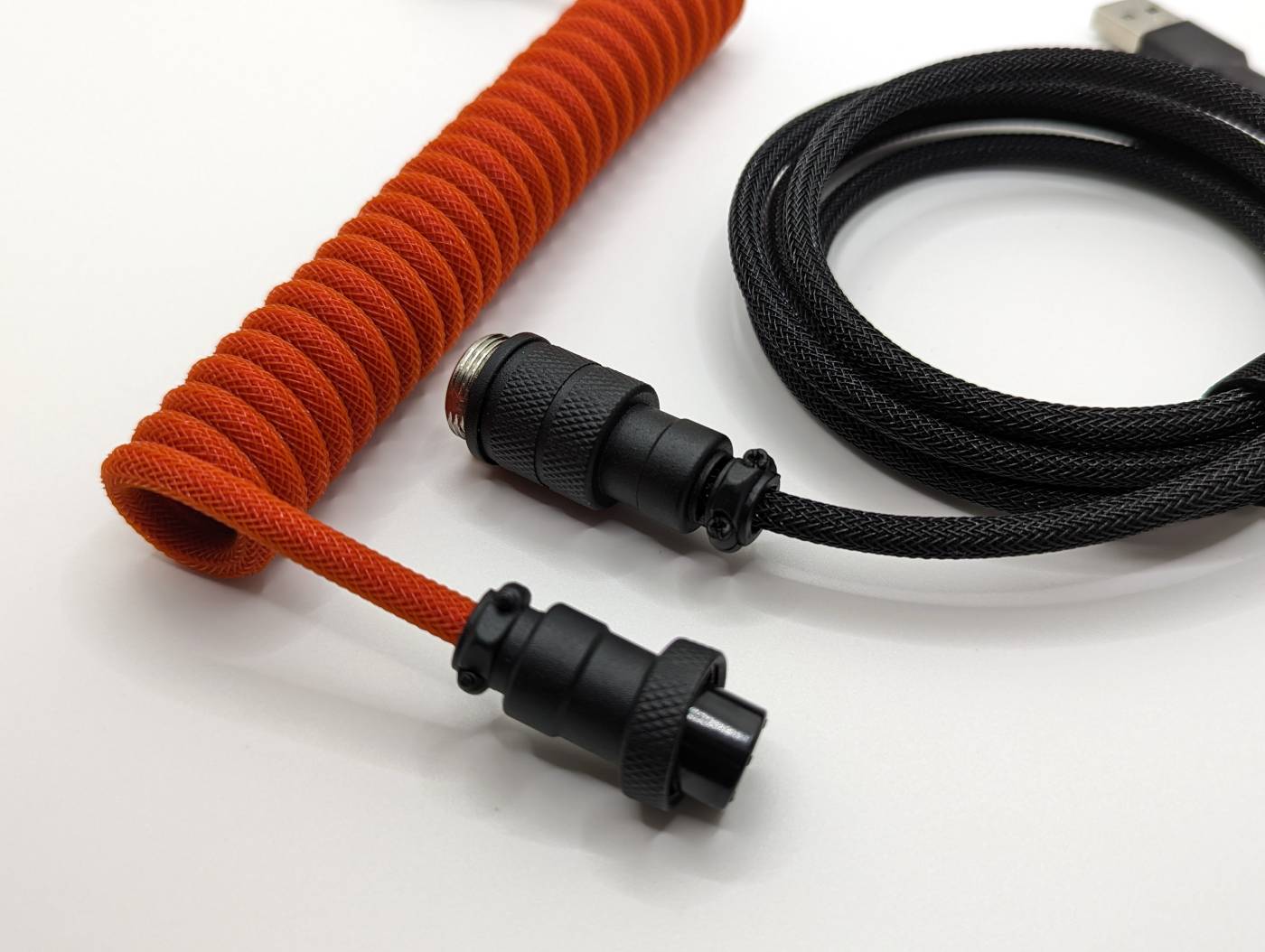 Premium Coiled USB Keyboard Cable for Mechanical Keyboards - Aviator Connector, Durable & Tangle-Free (Vader Design) - Perfect for Gaming, Typing & Custom Keyboard Setups