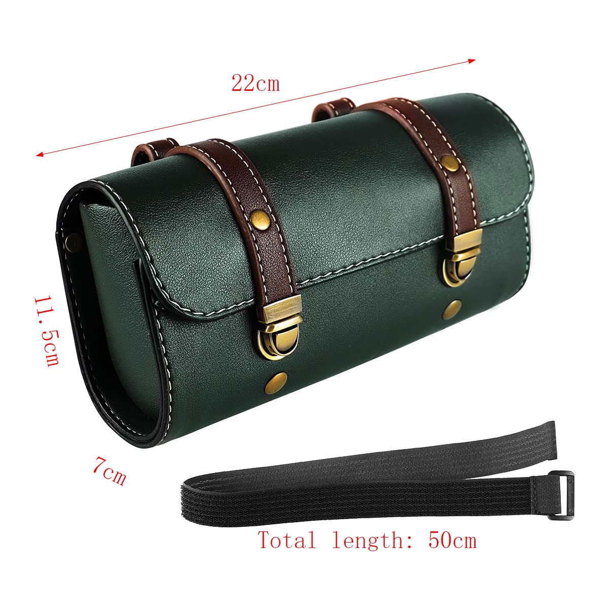 **YIBO Waterproof Quick Release Motorcycle Fork Bag - Universal Leather Side Tool Pouch for Bicycle & Bike Accessories (Green) - Perfect for Road Trips, Commuting & Outdoor Adventures**