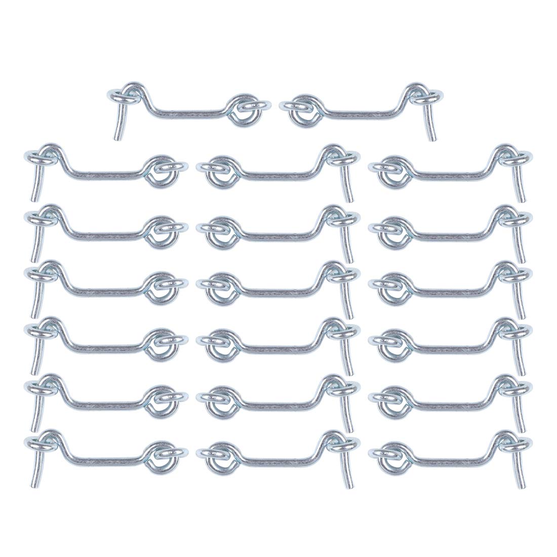 uxcell 20 Pack 2 Inch Cabin Hooks - Heavy Duty Eye Latch Hooks for Doors, Gates, Windows & Barn Doors - Durable Plating Finish - Perfect for Home, Office & Outdoor Use