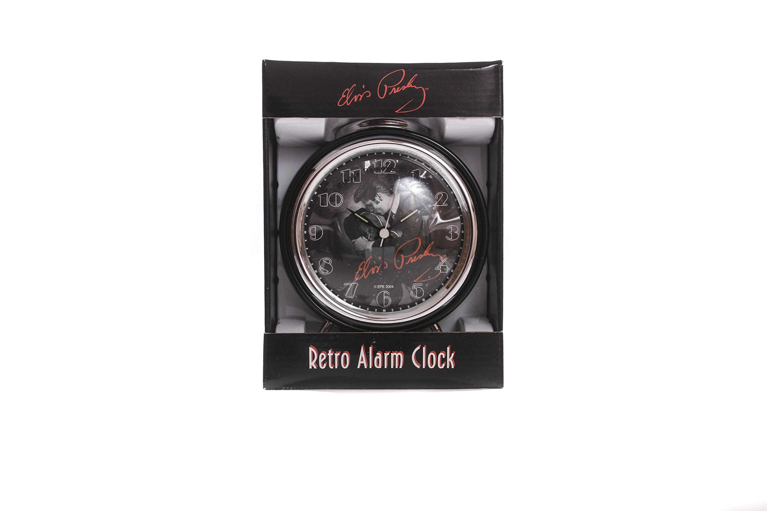 Vintage Elvis Presley Retro Alarm Clock - Black Bedside Clock with Gift Box - Perfect for Home Decor, Collectibles & Music Lover Gifts