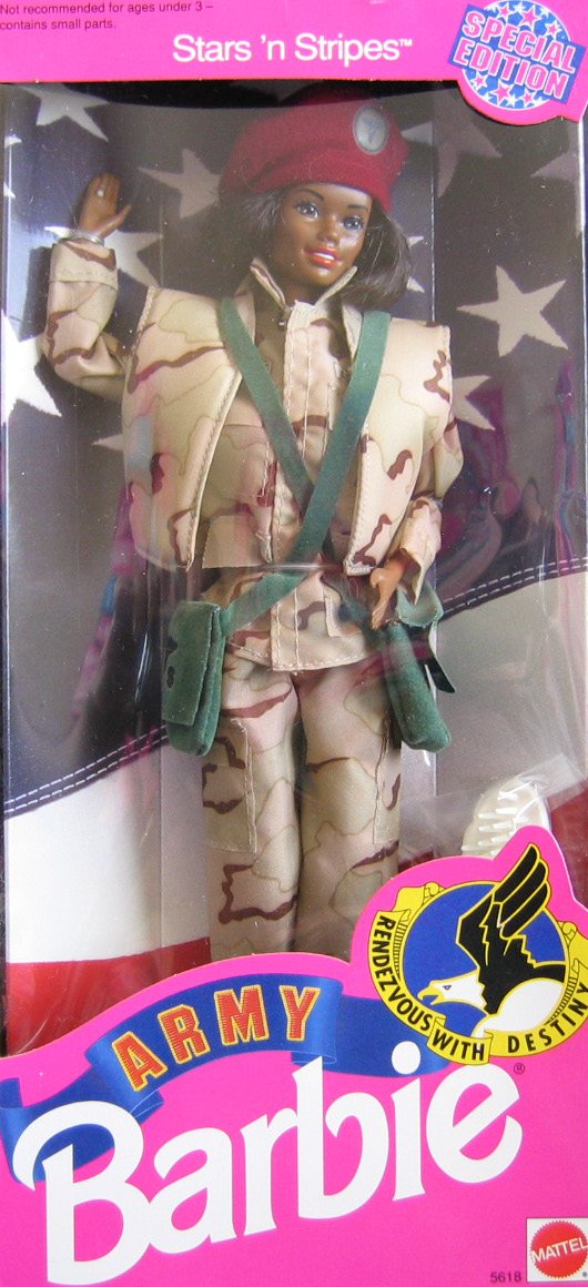 Stars and Stripes Army Barbie Doll - African American Soldier Collectible for Patriotic Play & Display | Perfect for Military-Themed Parties, Patriotic Events, and Doll Collections