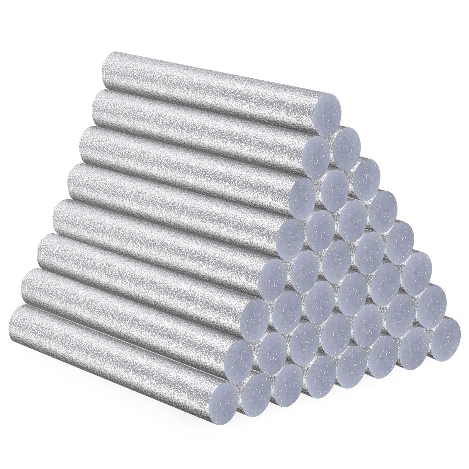 ENPOINT 36pcs Silver Glitter Hot Glue Sticks - 3.93 x 0.43 Inch Full Size Melt Adhesive for DIY Crafts, Woodworking, Office Projects & Home Repairs - Perfect for Scrapbooking, Holiday Decorations & Sealing Projects
