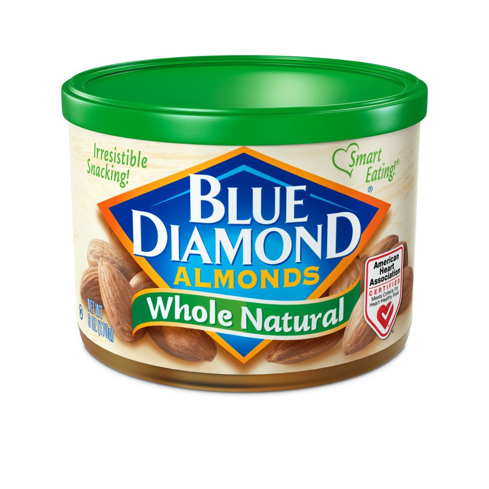 Organic Whole Natural Almonds - 12 Pack (6oz Cans) | Raw Unsalted Healthy Snack for Baking, Cooking & On-the-Go Nutrition