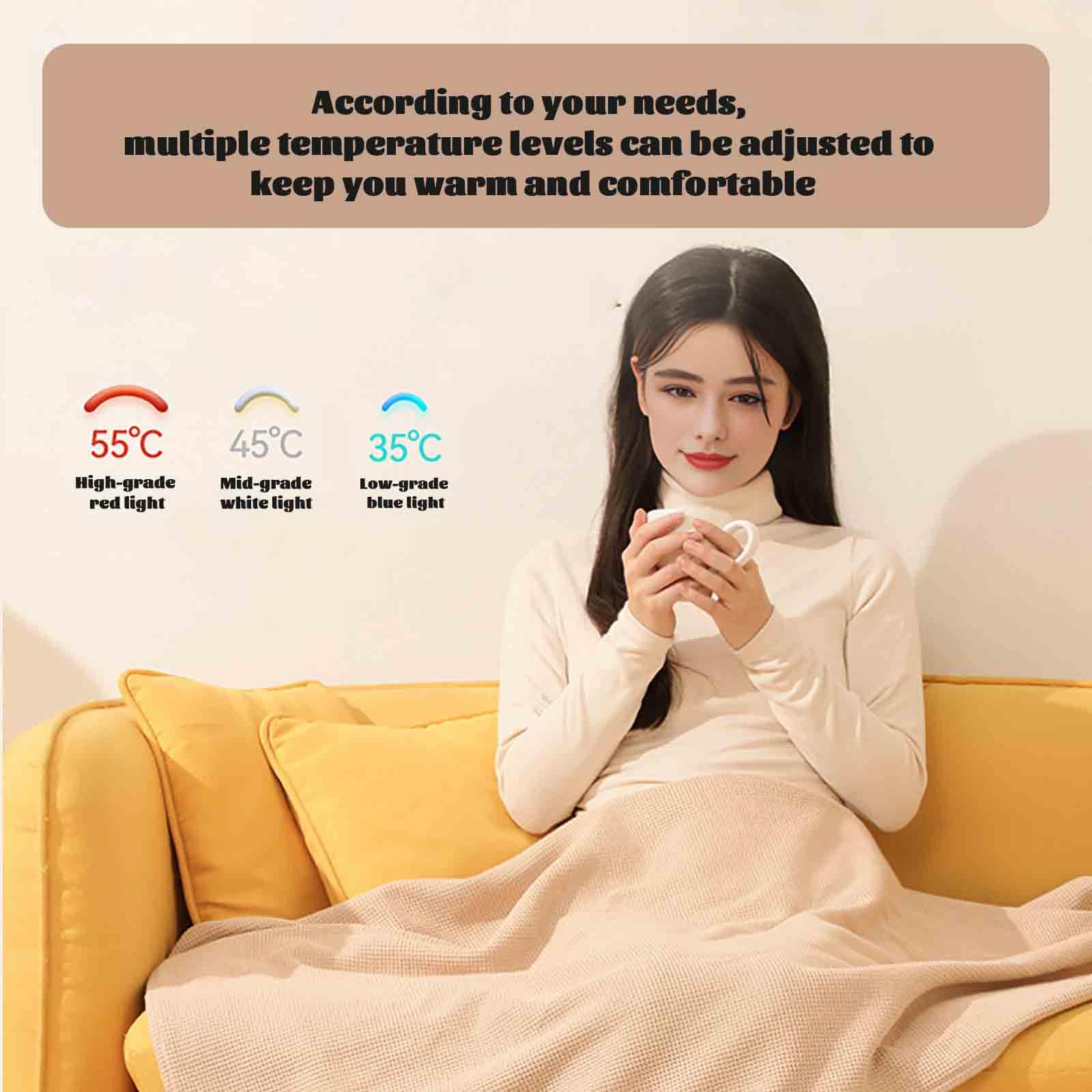 Freelady USB-Powered Heated Shawl Wrap for Women - Soft Portable Electric Blanket with Zipper - Perfect for Office, Travel & Home Use - Includes 2pcs (Grey)