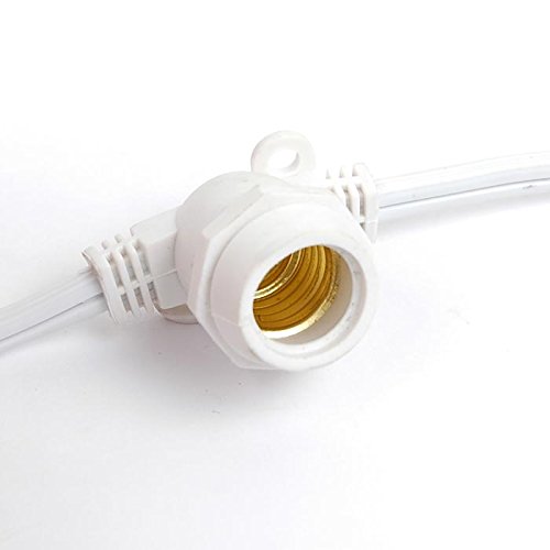 100' E17 Globe Outdoor String Lights - Commercial Grade, 80 Sockets, White Wire for Backyard, Garden, Gazebo, Cafe & Patio | Durable Weatherproof Lighting for Outdoor Dining, Weddings & Events