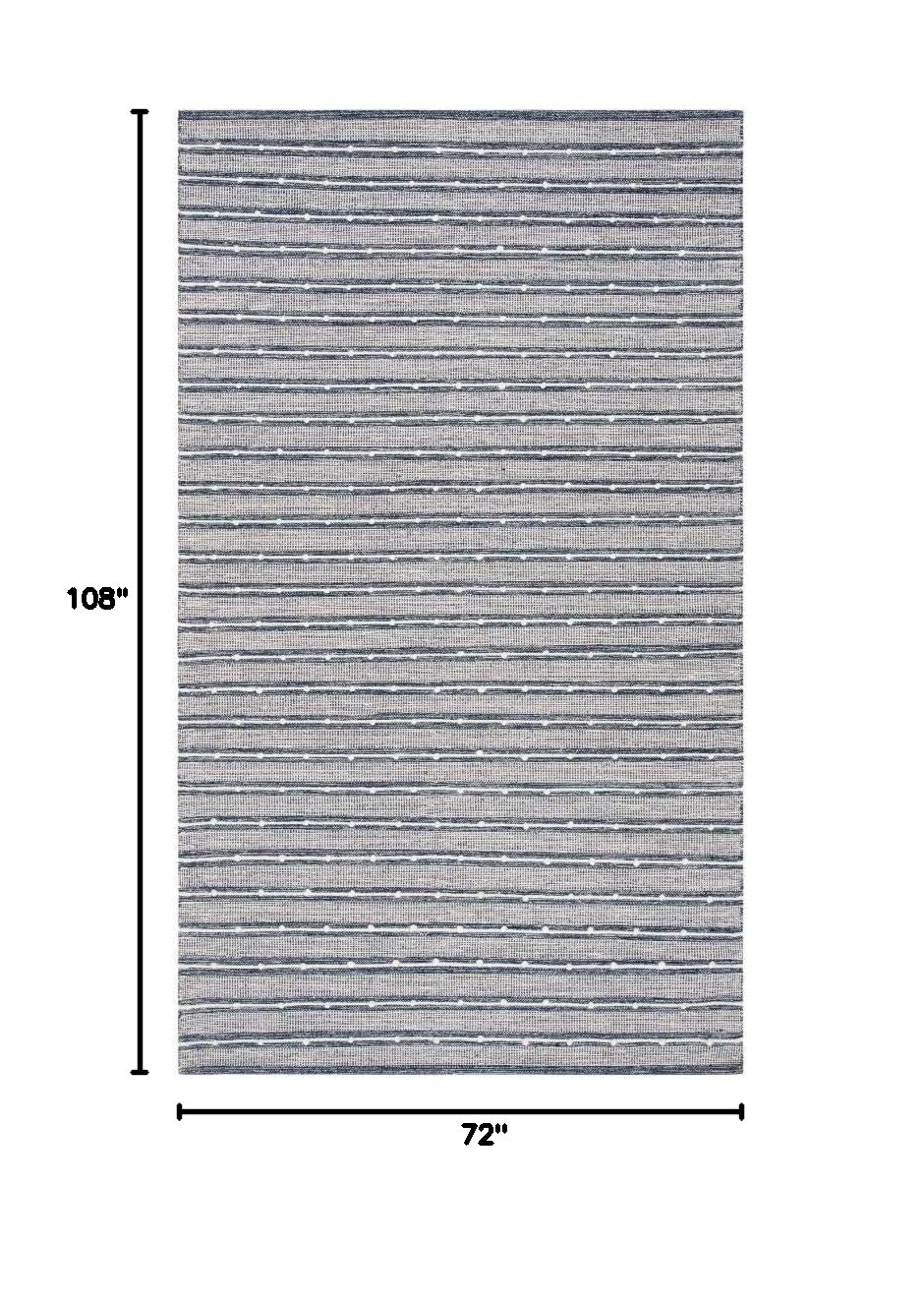 SAFAVIEH Striped Kilim Collection 6' x 9' Navy Blue Handmade Flatweave Cotton Area Rug - Perfect for Living Room, Bedroom & Boho Home Decor