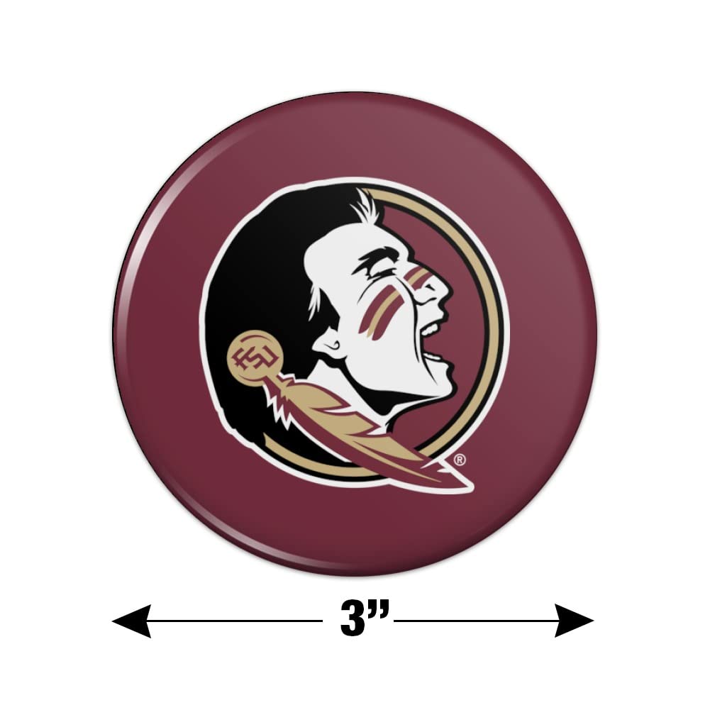 Florida State University Fridge Magnet - Officially Licensed FSU Logo Refrigerator Locker Button Magnet for Kitchen, Dorm, Office & Tailgating Decor