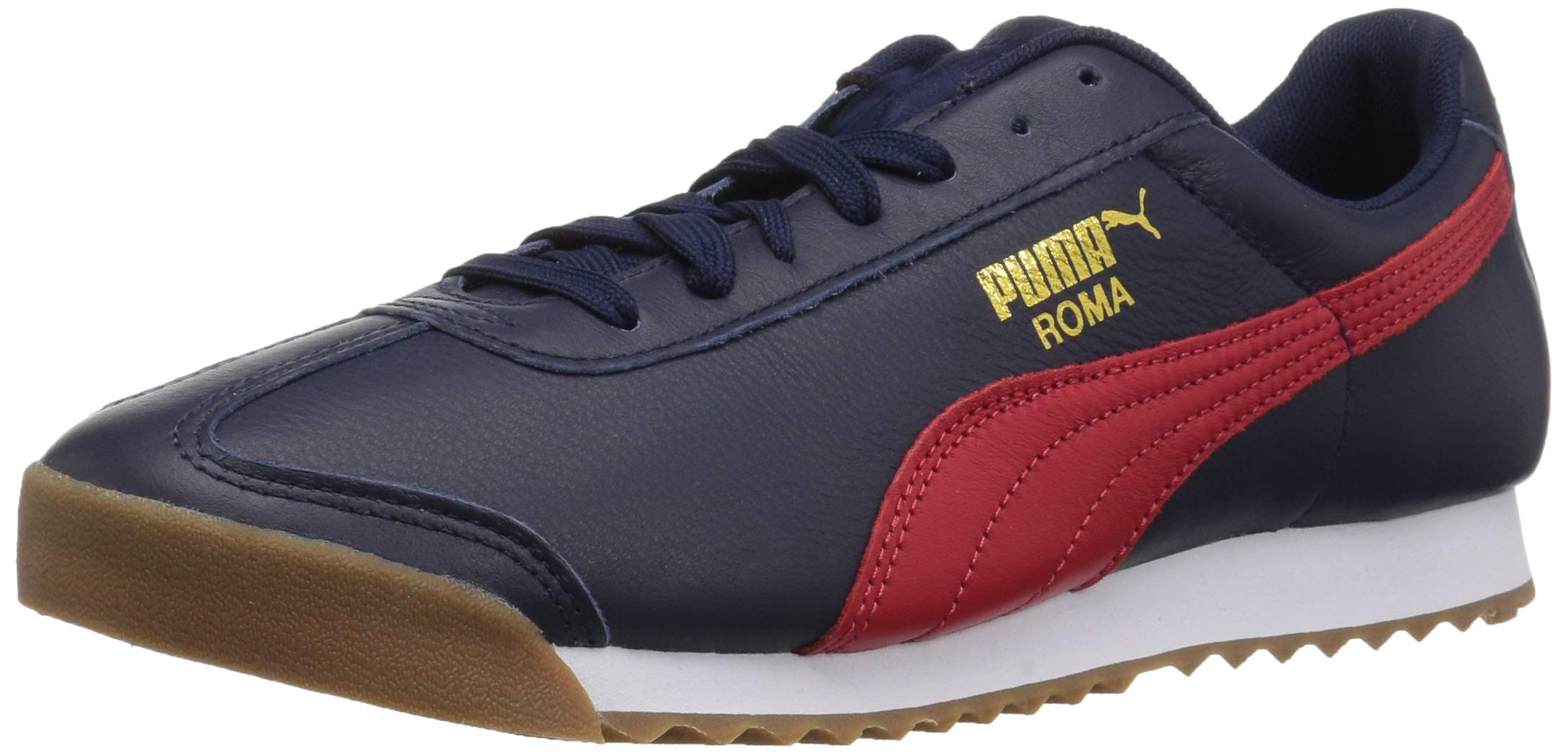 PUMA Men's Roma Classic Gum Sneaker - Casual Comfort Shoes for Walking, Running & Everyday Wear | Retro Style Sneakers for Men