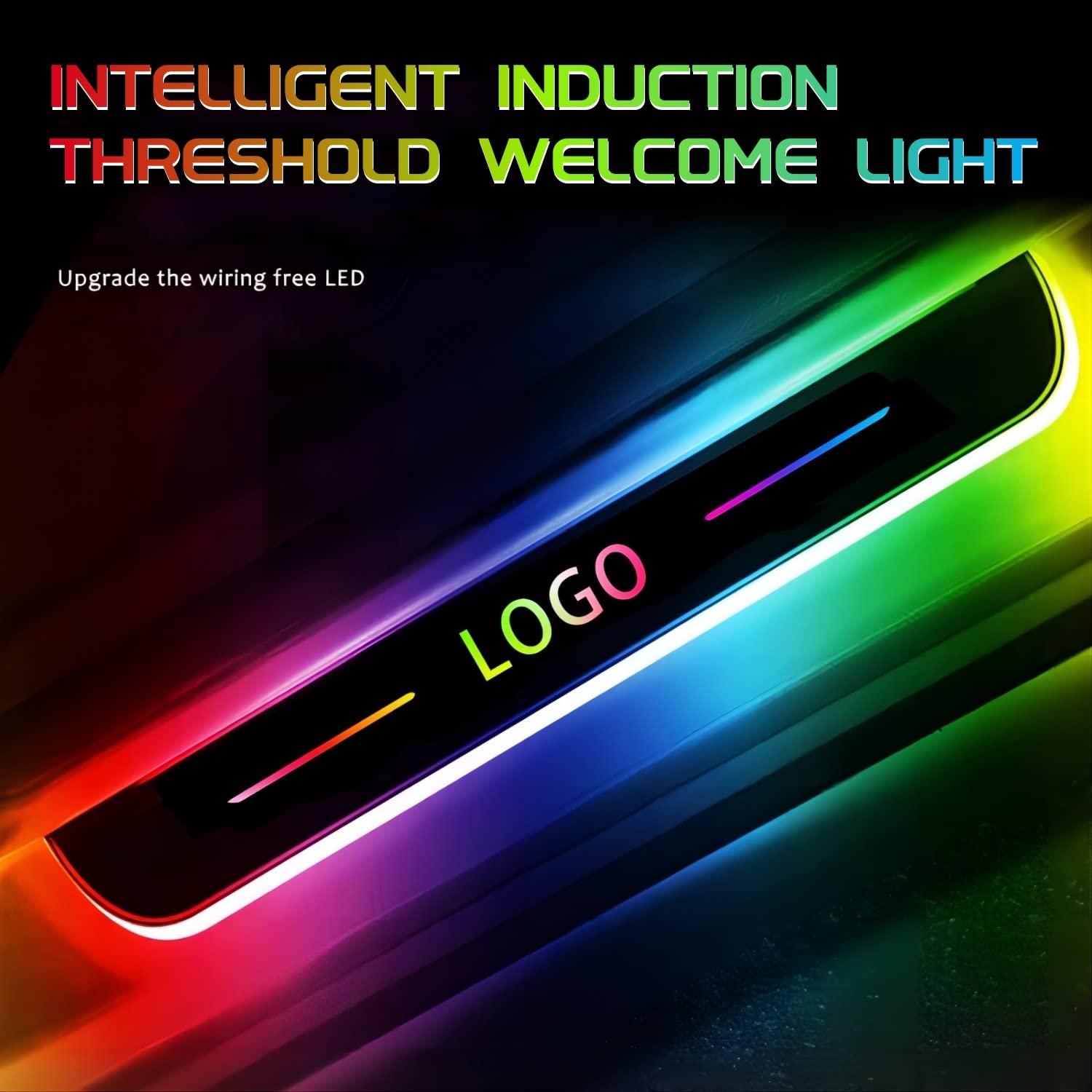 Custom Car Door Sill LED Lights with Personalized Logo/Text - Universal Waterproof Welcome Courtesy Lights for All Vehicle Models - Perfect Birthday Gift for Men & Women - Enhance Your Car's Style & Nighttime Safety