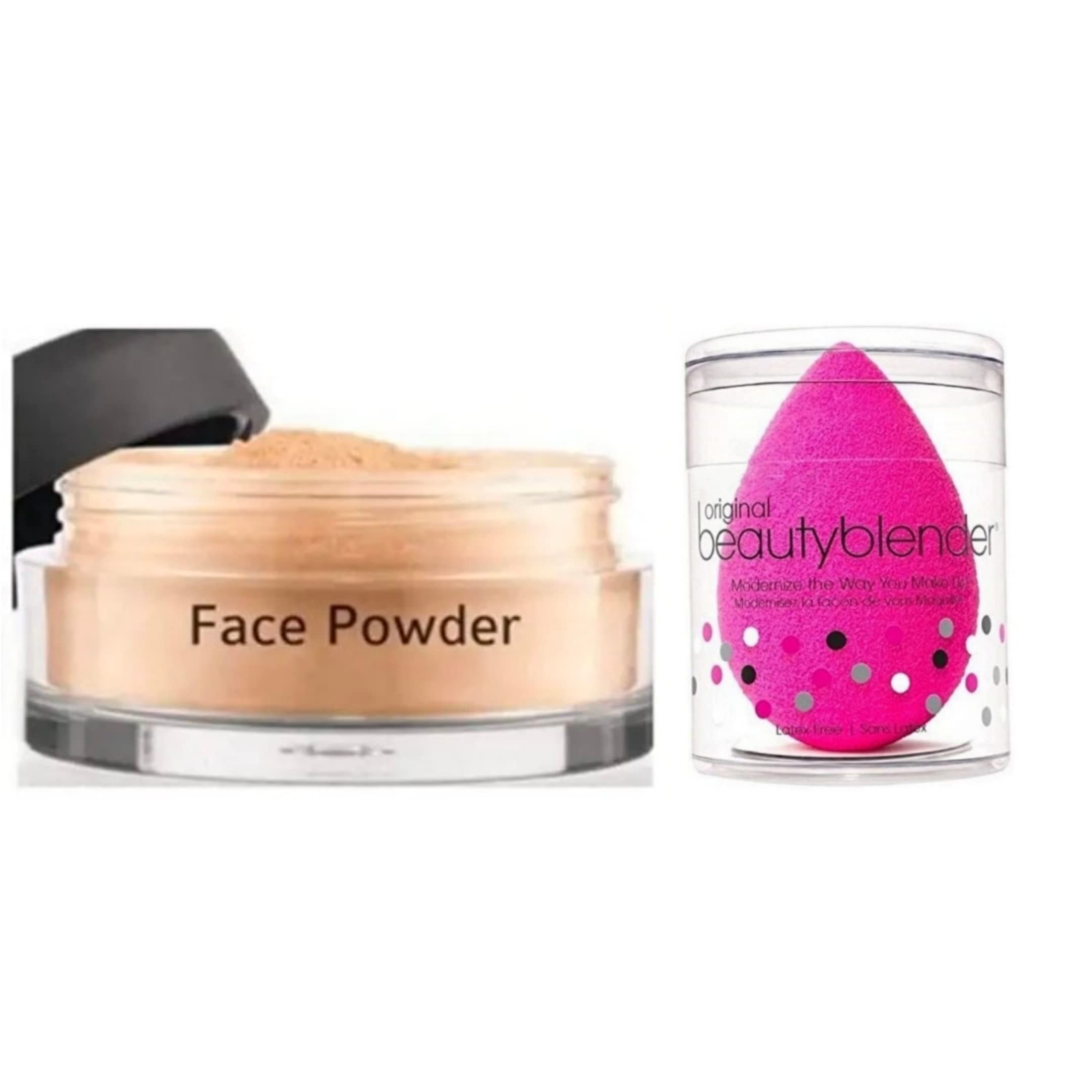 Huda Beauty Professional Waterproof Long-Lasting Face Powder with Beauty Blender - 2 Pack | Oil Control, Matte Finish, All-Day Wear for Flawless Makeup | Perfect for Daily Use, Parties & Special Events