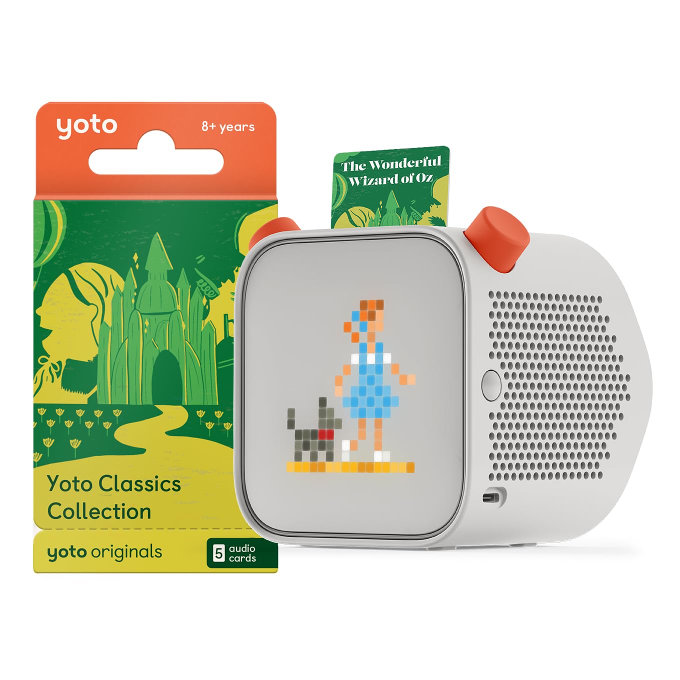 Yoto Player 3rd Generation with Classics Collection Bundle - Bluetooth Audio Speaker for Kids, Screen-Free Storytelling Device, Music, Podcasts, Radio, White Noise, Thermometer & Nightlight - Perfect for Bedtime, Playtime & Learning (White)