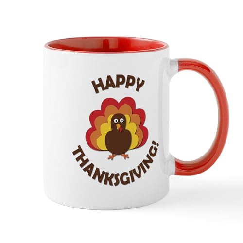 White/Red Inside - Happy Thanksgiving! Mugs