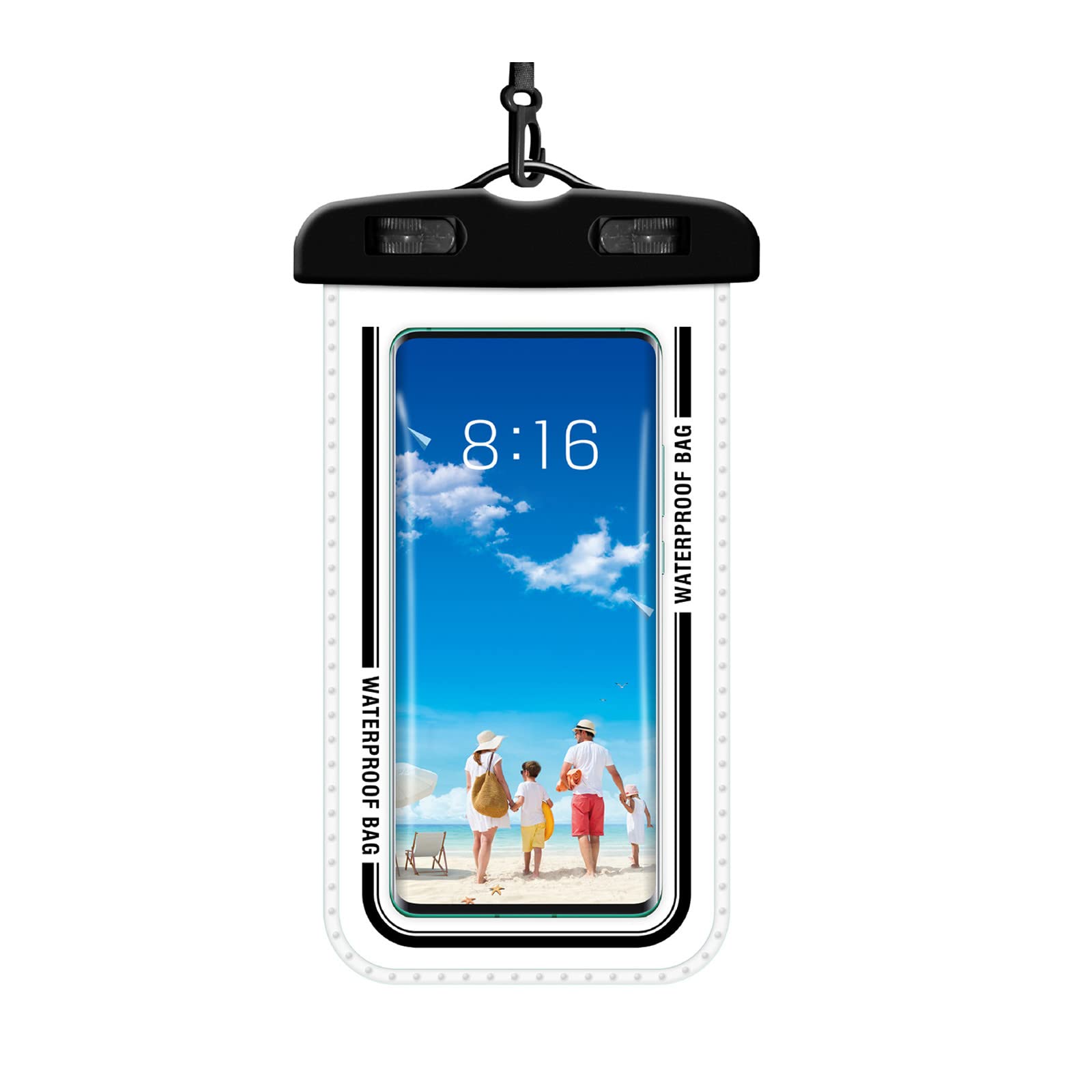Amikadom Waterproof Phone Case for iPhone 12/11/SE/XS/XR/8/7/6 Plus & Samsung S21/S20 - IPX8 Certified Dry Bag with Detachable Lanyard - Perfect for Swimming, Beach, Kayaking & Outdoor Activities