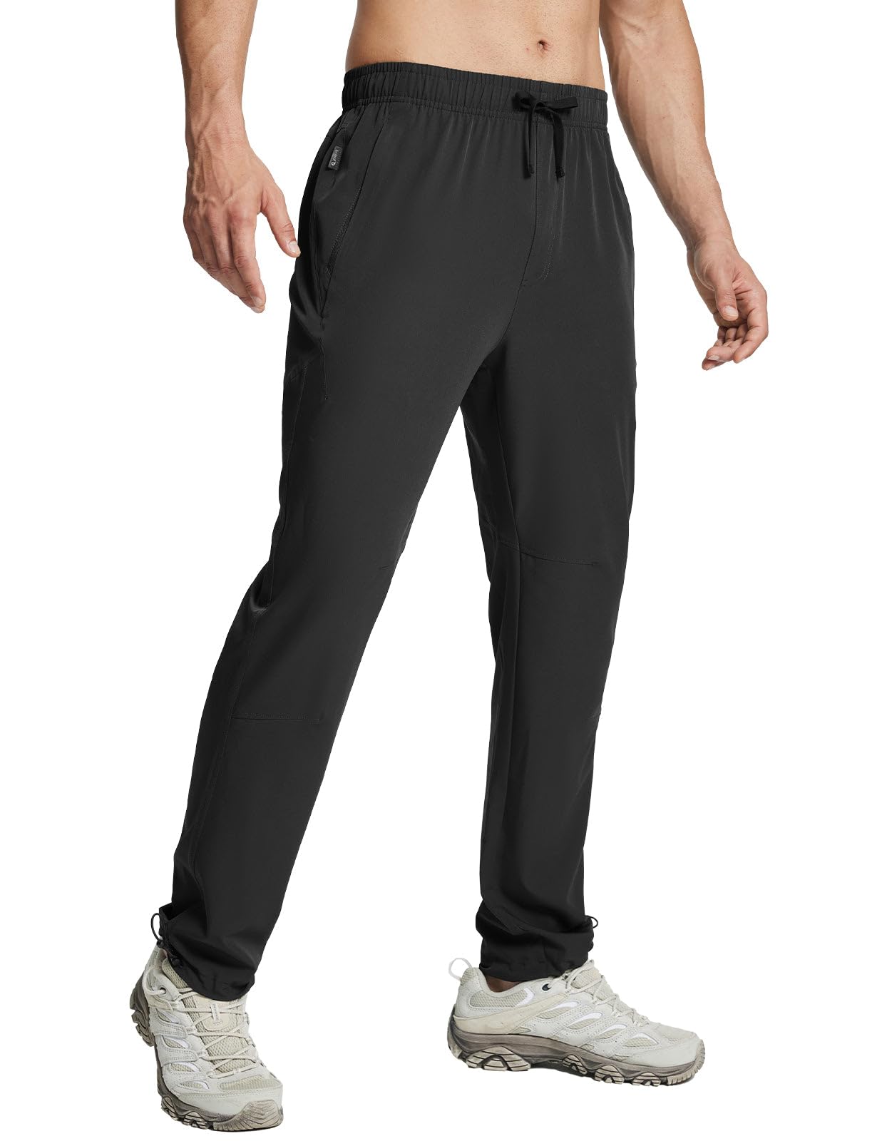 Baleaf Men's Hiking Pants - Lightweight Quick-Dry Water-Resistant Outdoor Cargo Pants with Elastic Waist & Zip Pockets - Perfect for Hiking, Camping, and Travel Adventures