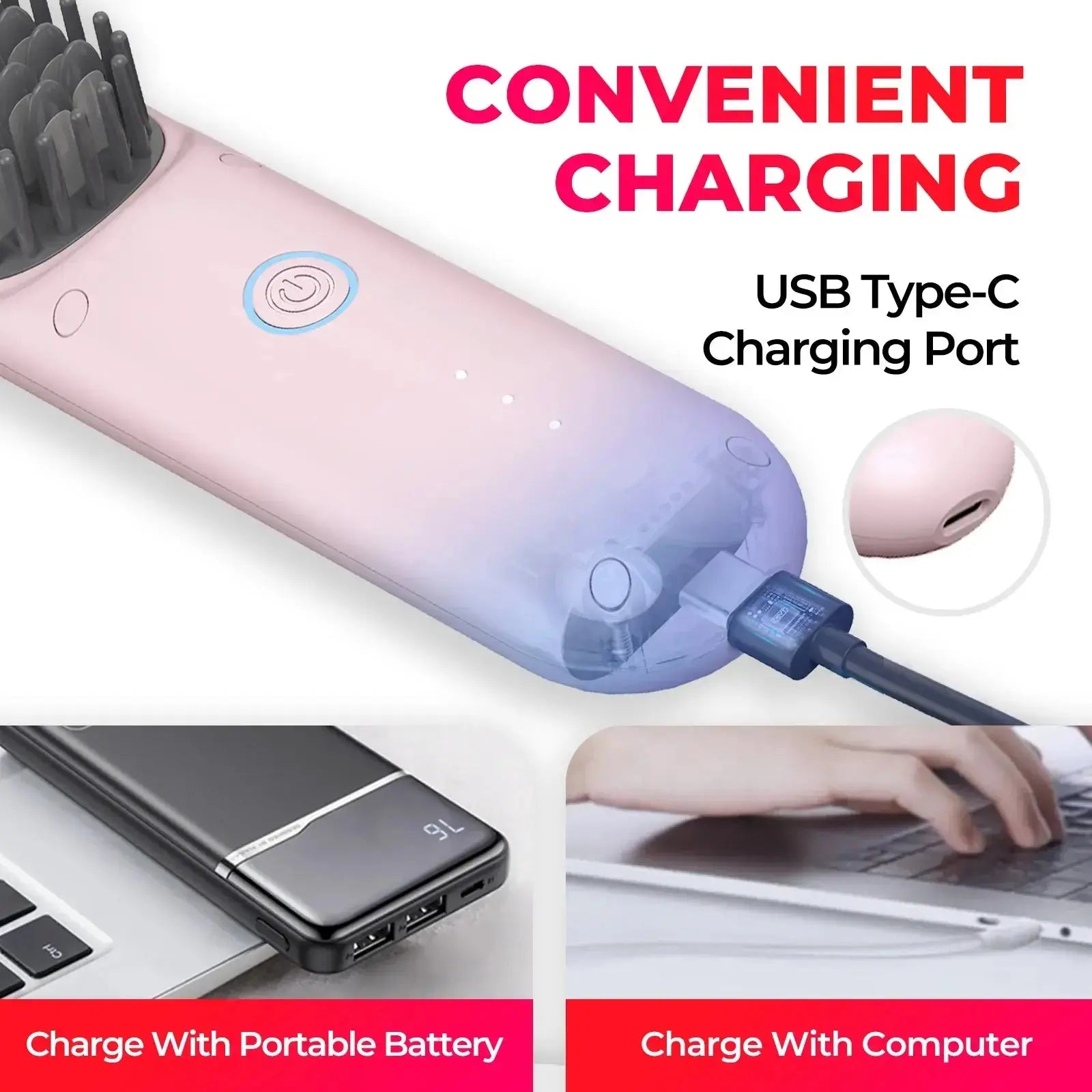 Tymo Portable Pink Hair Straightener - Compact Travel Flat Iron for Smooth & Shiny Hair at Home or On The Go