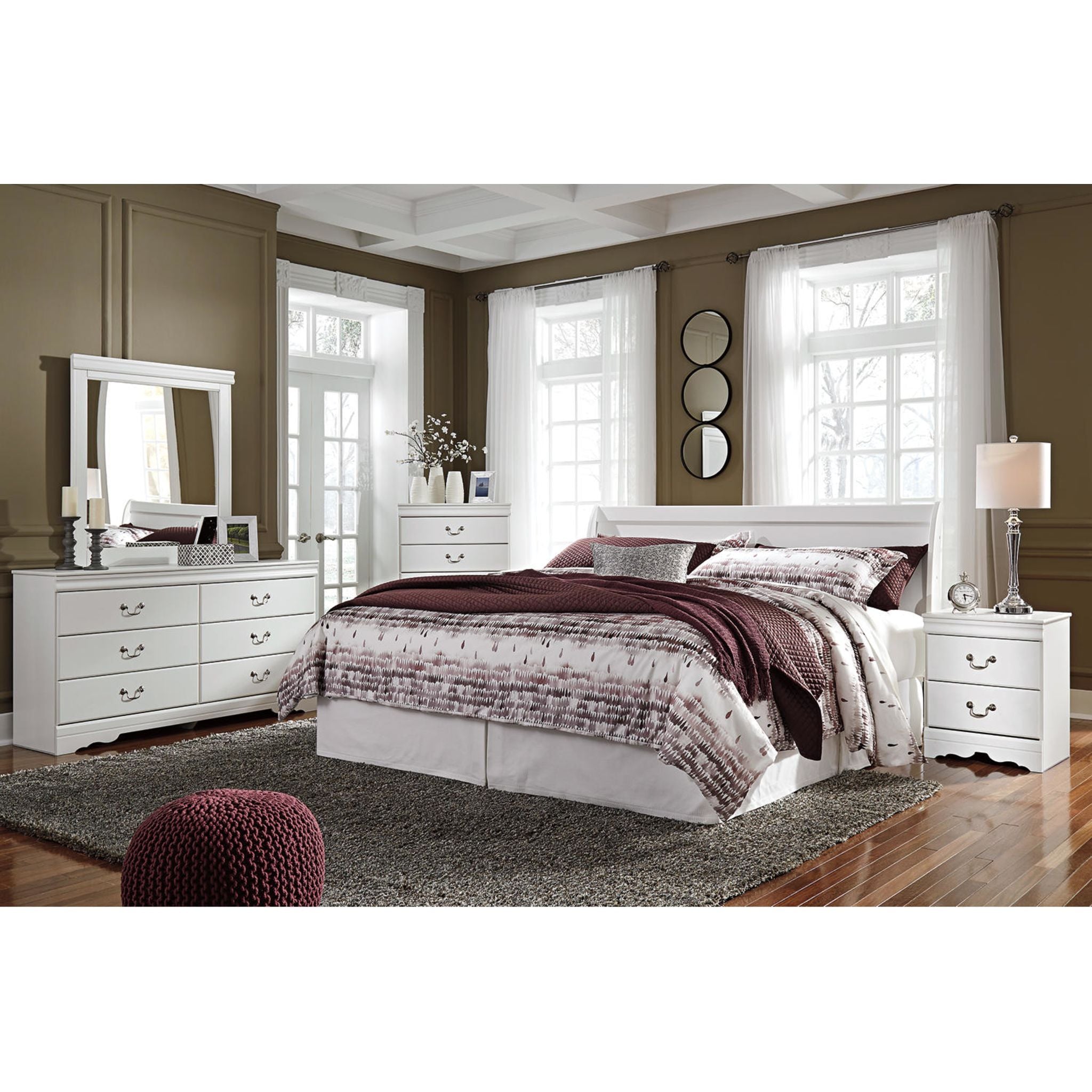 Anarasia White Dresser - Modern 6-Drawer Chest for Bedroom, Living Room & Office Storage | Solid Wood Furniture for Home Organization & Decor