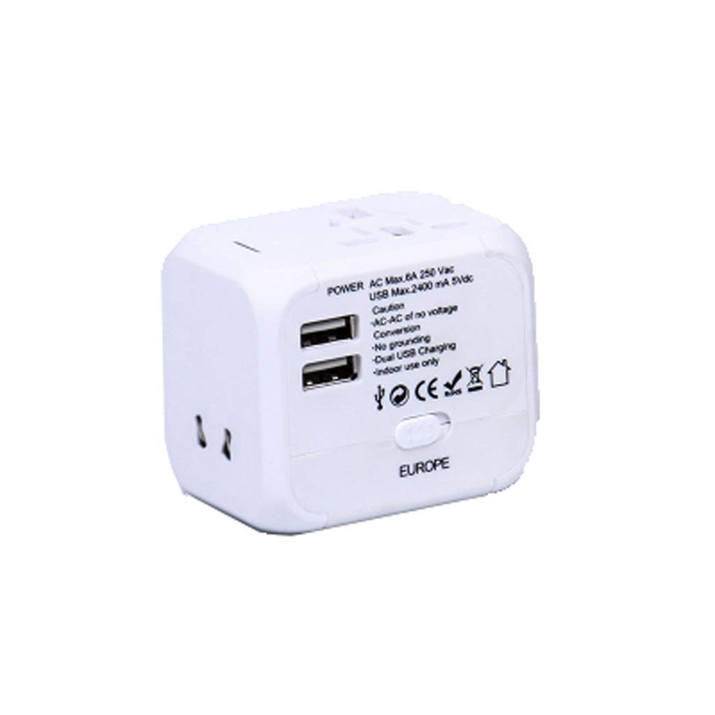Universal Travel Adapter with USB Ports - Worldwide International Power Plug Converter for USA Europe UK Asia - Perfect for Business Travel, Vacation & Charging Phones Laptops Globally
