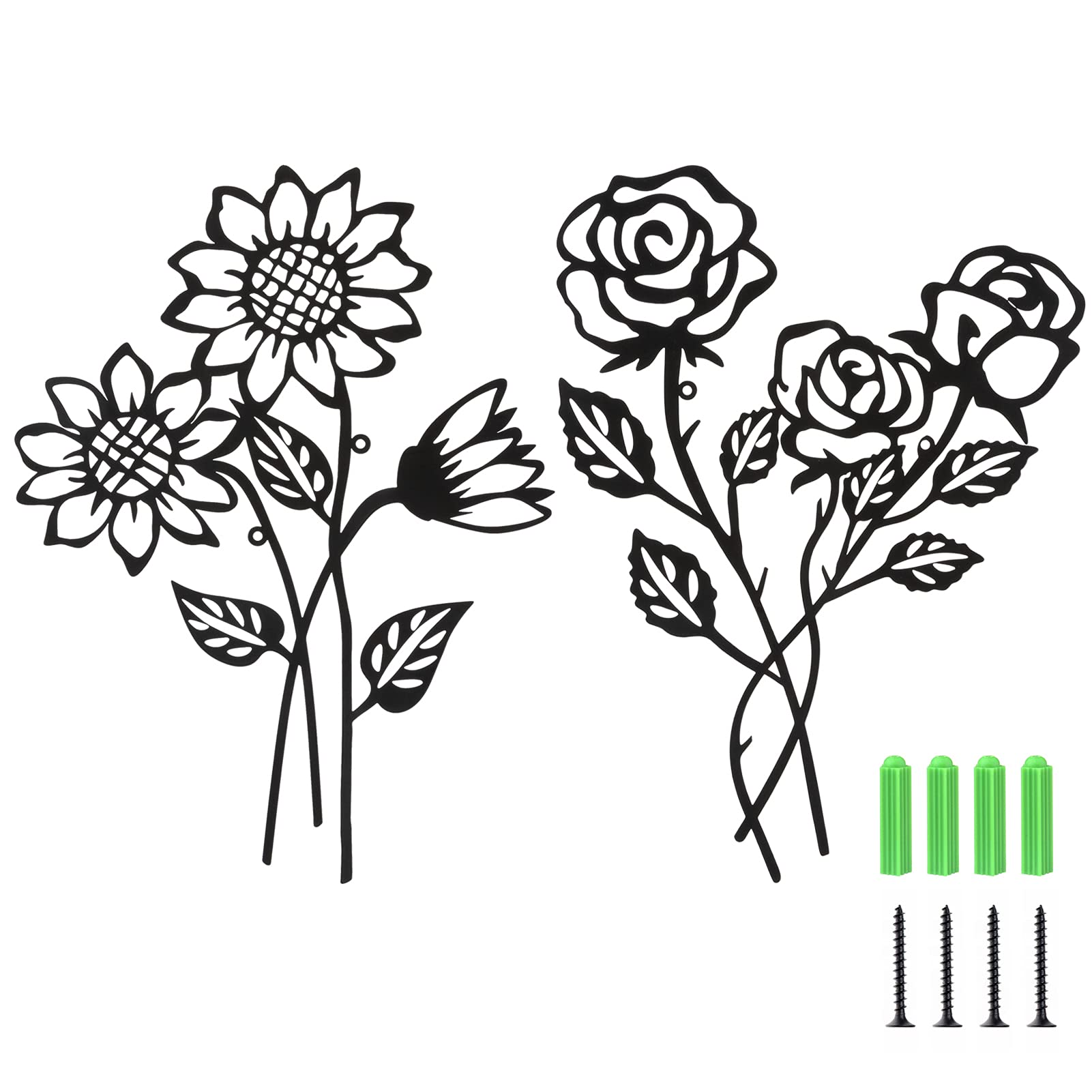Biggun 2-Pack Metal Flower Wall Art - 16