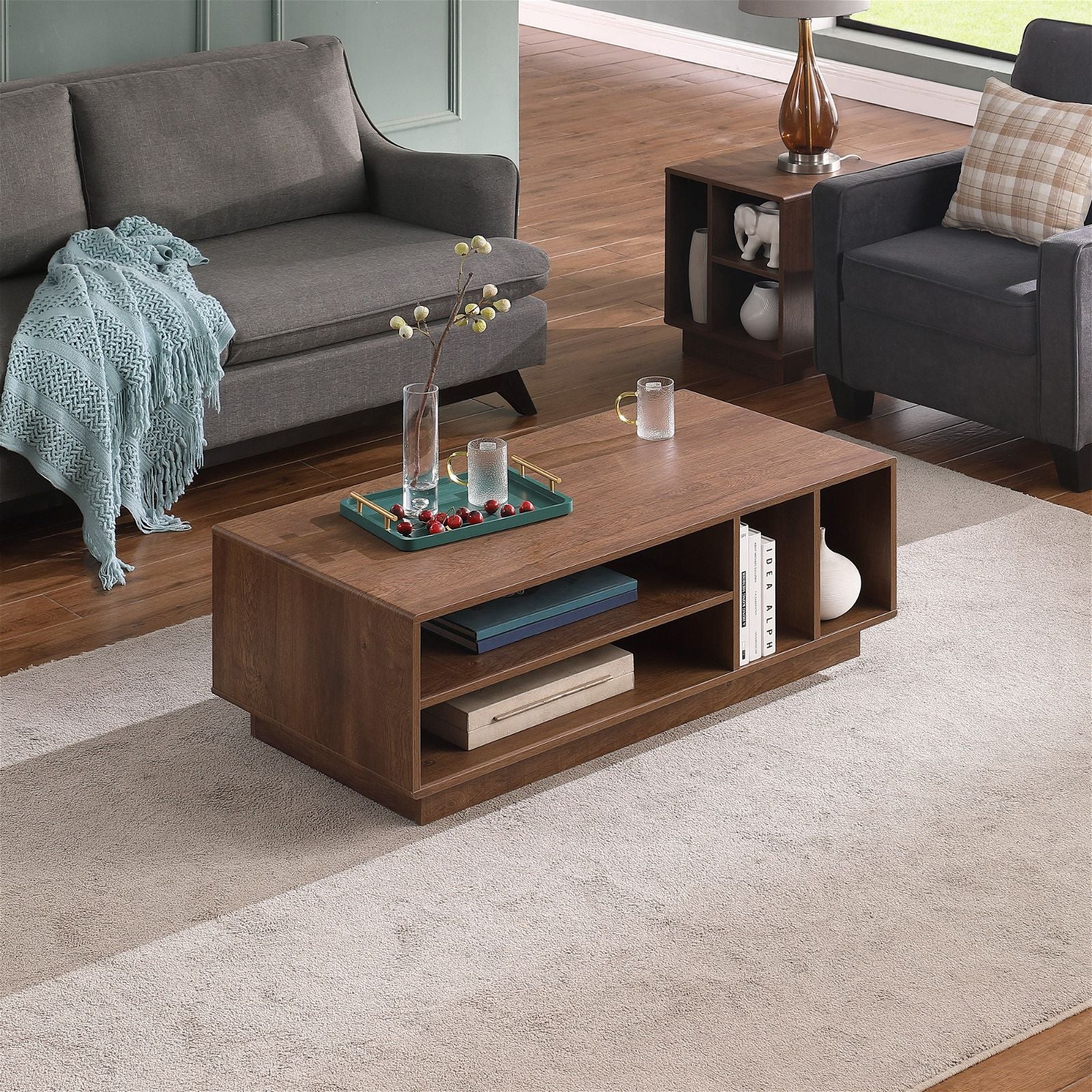 Encore Coffee Table Dark Oak by Tauris™ - Modern Solid Wood Living Room Furniture for Home Decor & Entertaining