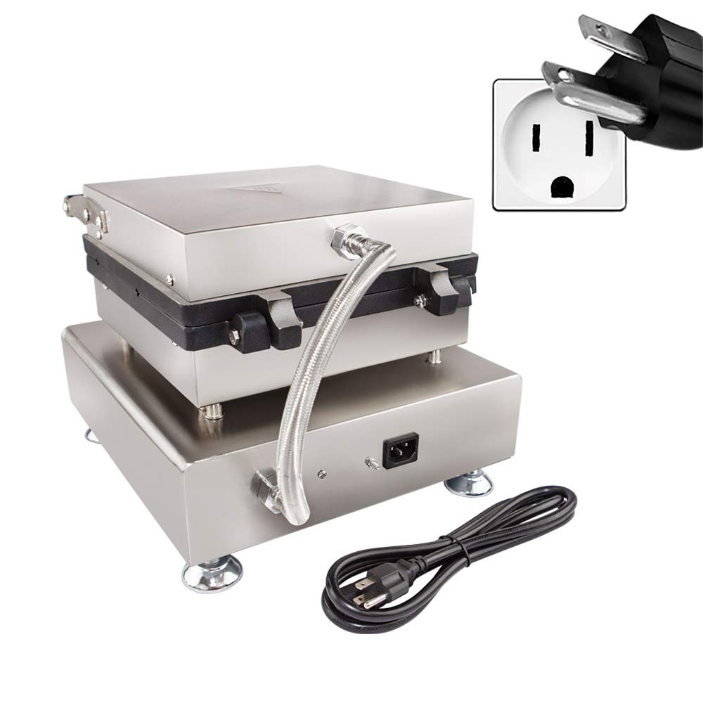 Electric Waffle Stick Maker Machine - Stainless Steel 110V for 4 Large Waffles | Perfect for Christmas Tree Waffles, Breakfast, Parties & Family Gatherings