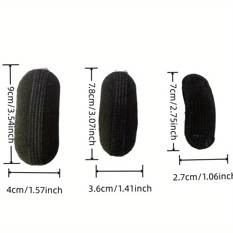 Black Hair Donut Bun Maker Set - 3 Pcs Hair Styling Donuts & 2 Pcs Volume Boosting Sponge Clips for Perfect Buns & Updos | Easy-to-Use Hair Accessories for Women | Great for Parties, Weddings & Everyday Styling
