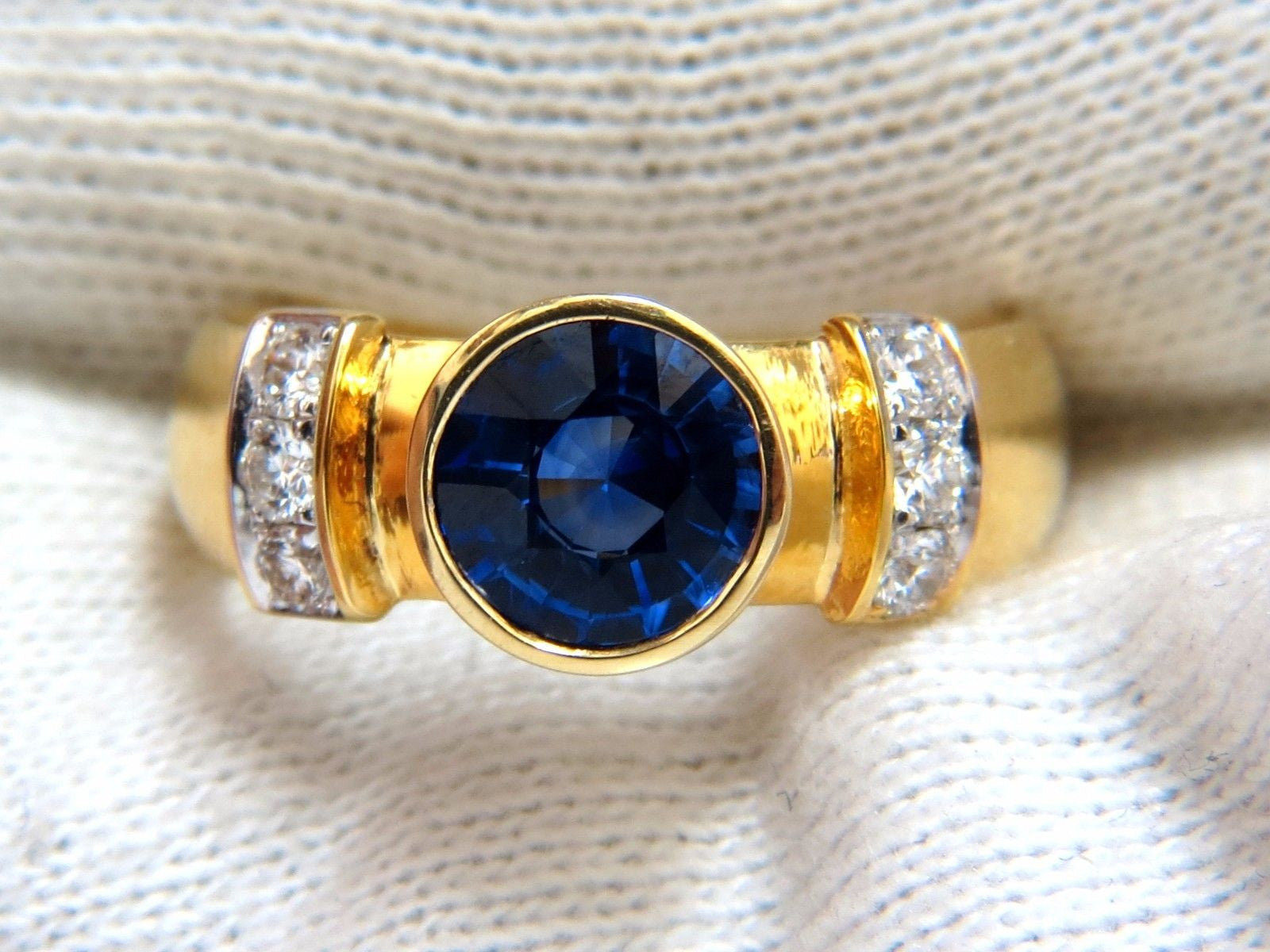 1.50ct Natural Vivid Blue Round Sapphire Diamond Ring in 14K White Gold - Elegant Engagement & Wedding Jewelry for Women - Perfect for Anniversaries, Proposals & Special Occasions