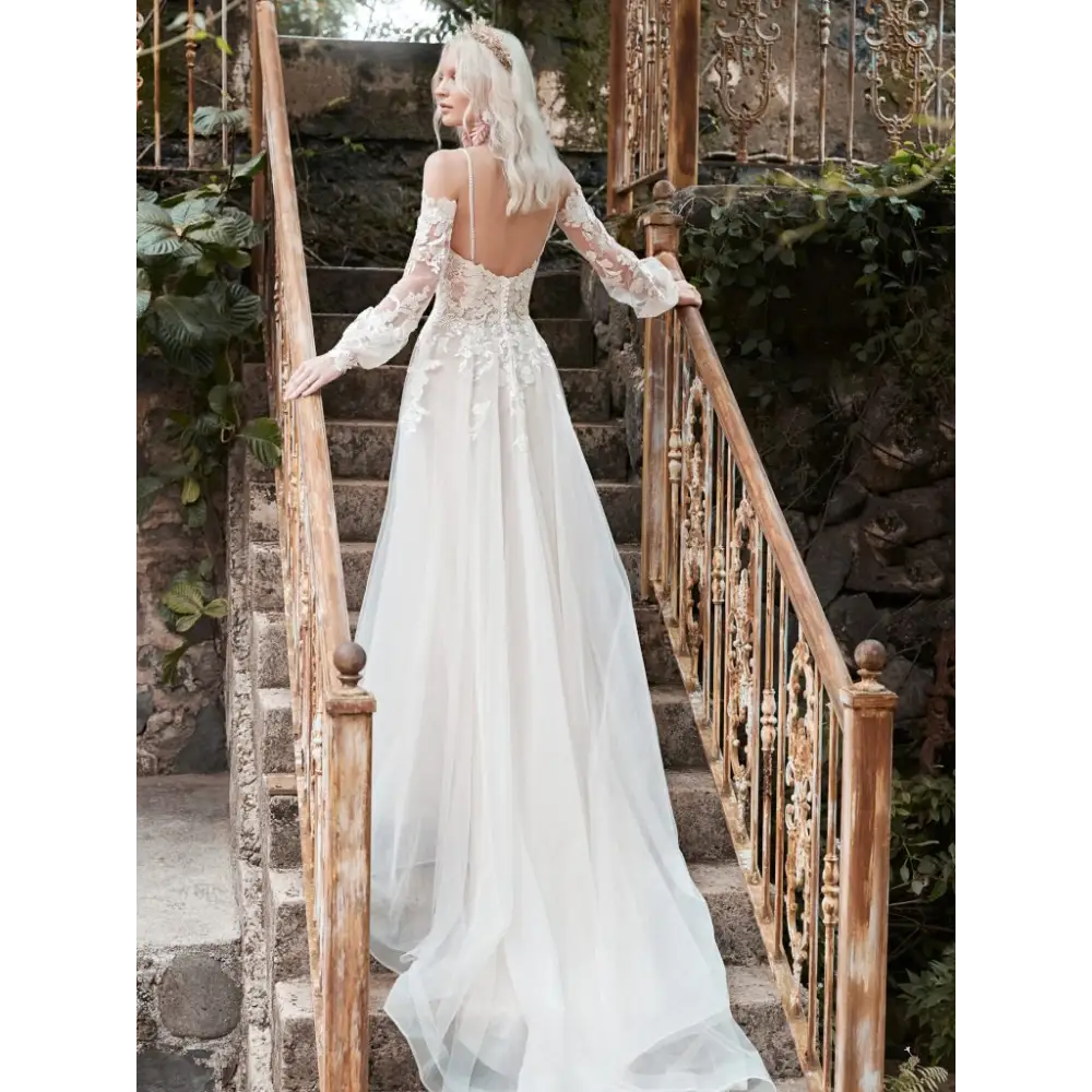 Maggie Sottero Stevie Sleeves - Elegant Wedding Dress Detachable Sleeves for Brides | Perfect for Church, Outdoor & Vintage Theme Weddings