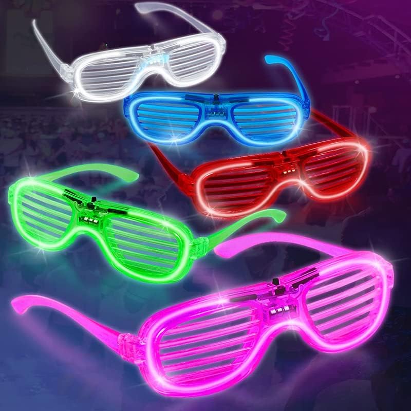 Neon Glow Party Glasses - LED Light Up Flashing Sunglasses for Kids, Christmas & New Year Celebrations | Fun Accessories for Festive Events, Raves, and Night Parties