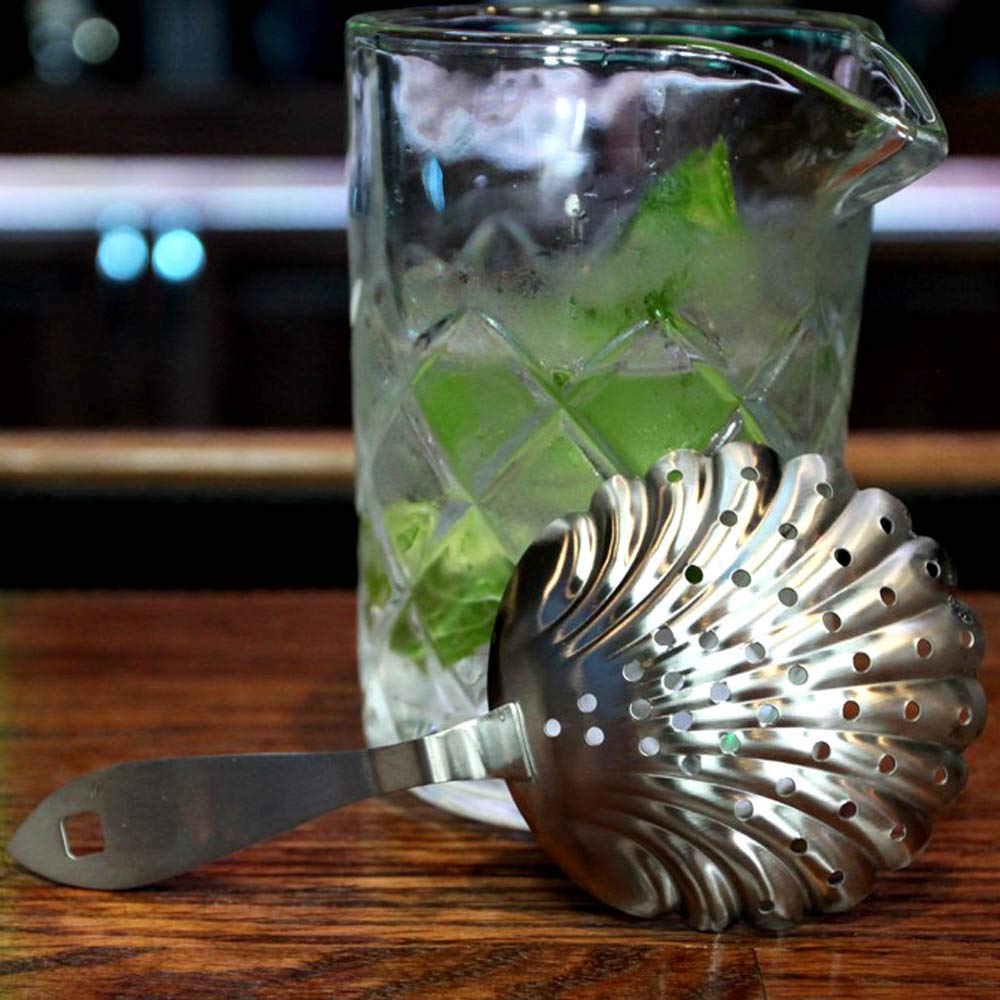 BarConic Premium Stainless Steel Julep Strainer - Cocktail Mixing Tool for Mint Juleps & Classic Cocktails - Perfect for Home Bars & Professional Bartenders