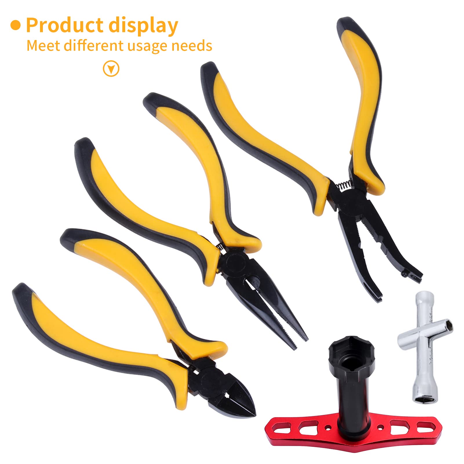 RC Tool Kit & Screwdriver Set with Flat/Phillips/Hex Bits, Pliers, Wrench - Complete Repair Tools for Quadcopter, Drone, Airplane - Compatible with Traxxas, Arrma, Axial, Redcat, Losi RC Models - Perfect for DIY Maintenance & Field Repairs