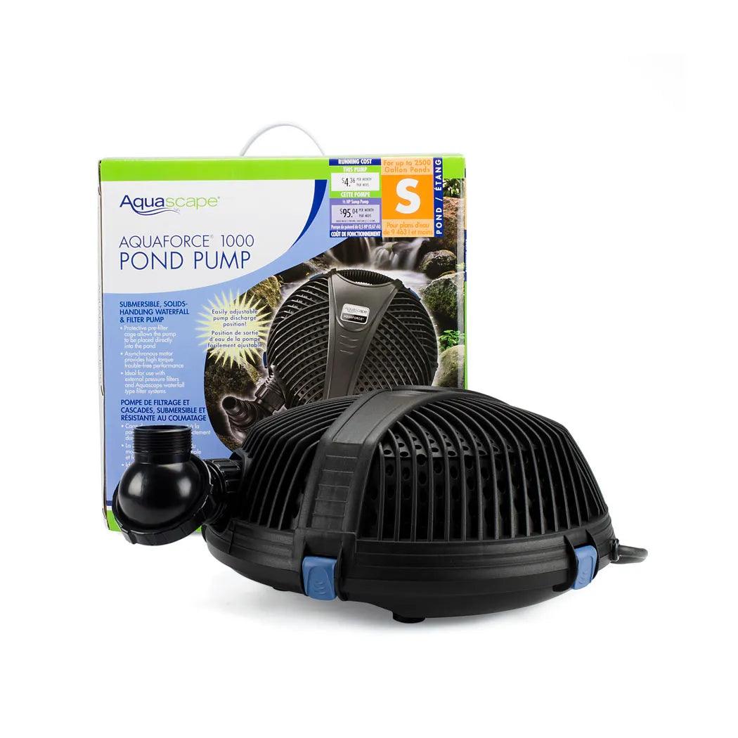 AquaForce® 1000 GPH High-Efficiency Submersible Pond Pump for Waterfalls, Fountains & Fish Tanks | Durable Solids Handling Water Pump for Outdoor Ponds & Garden Features
