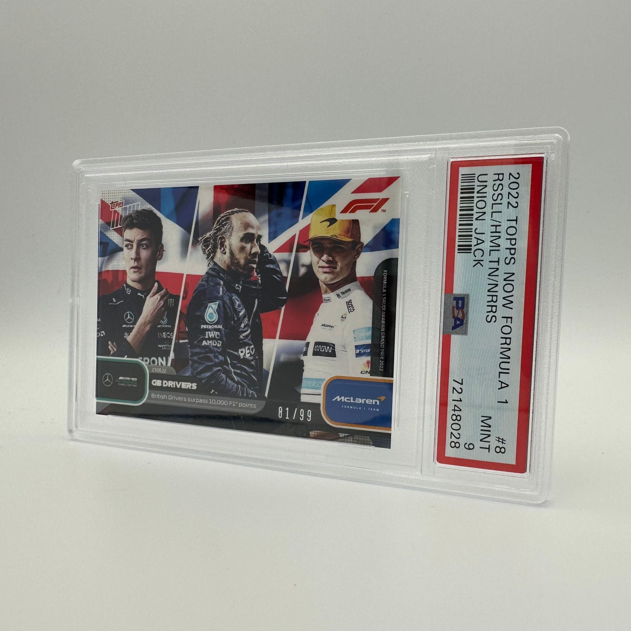 PSA 9 Graded 81/99 Union Jack British Drivers Surpass 10,000 Points #008 - Rare Collectible Card for Sports Memorabilia & Trading Card Enthusiasts