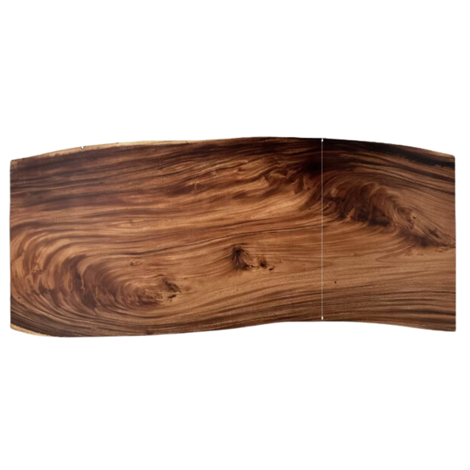Premium Black Walnut Solid Wood Dining Table with Natural Edge - Large Top for Kitchen, Dining Room & Home Decor