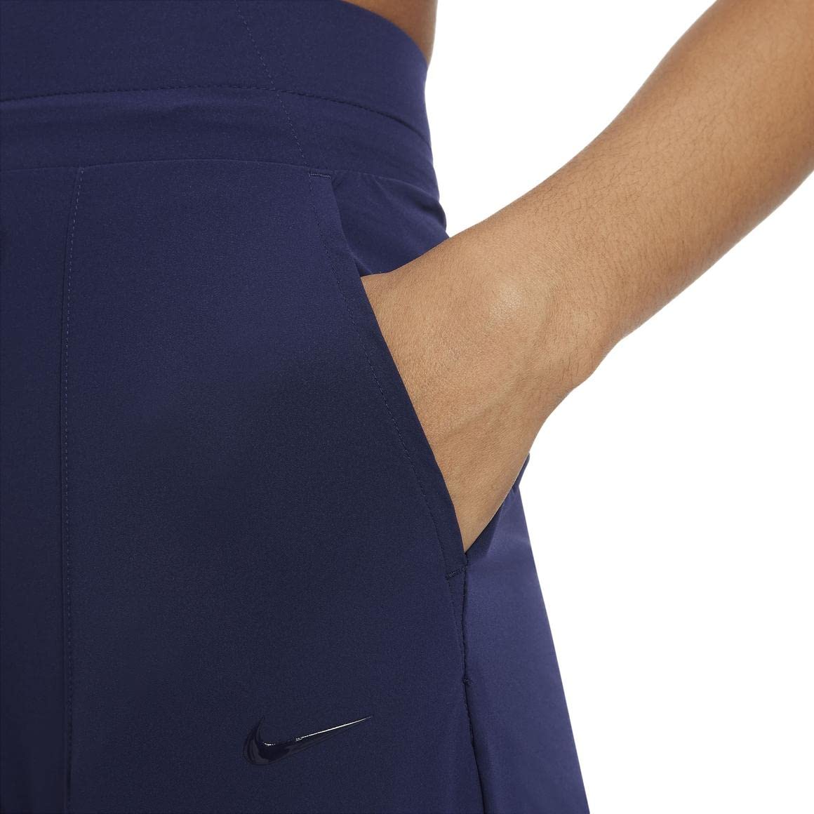 Nike Women's Bliss Luxe 7/8 Training Pants - Medium, Navy Blue - High Waist Yoga Pants for Workout, Running & Lounge Wear