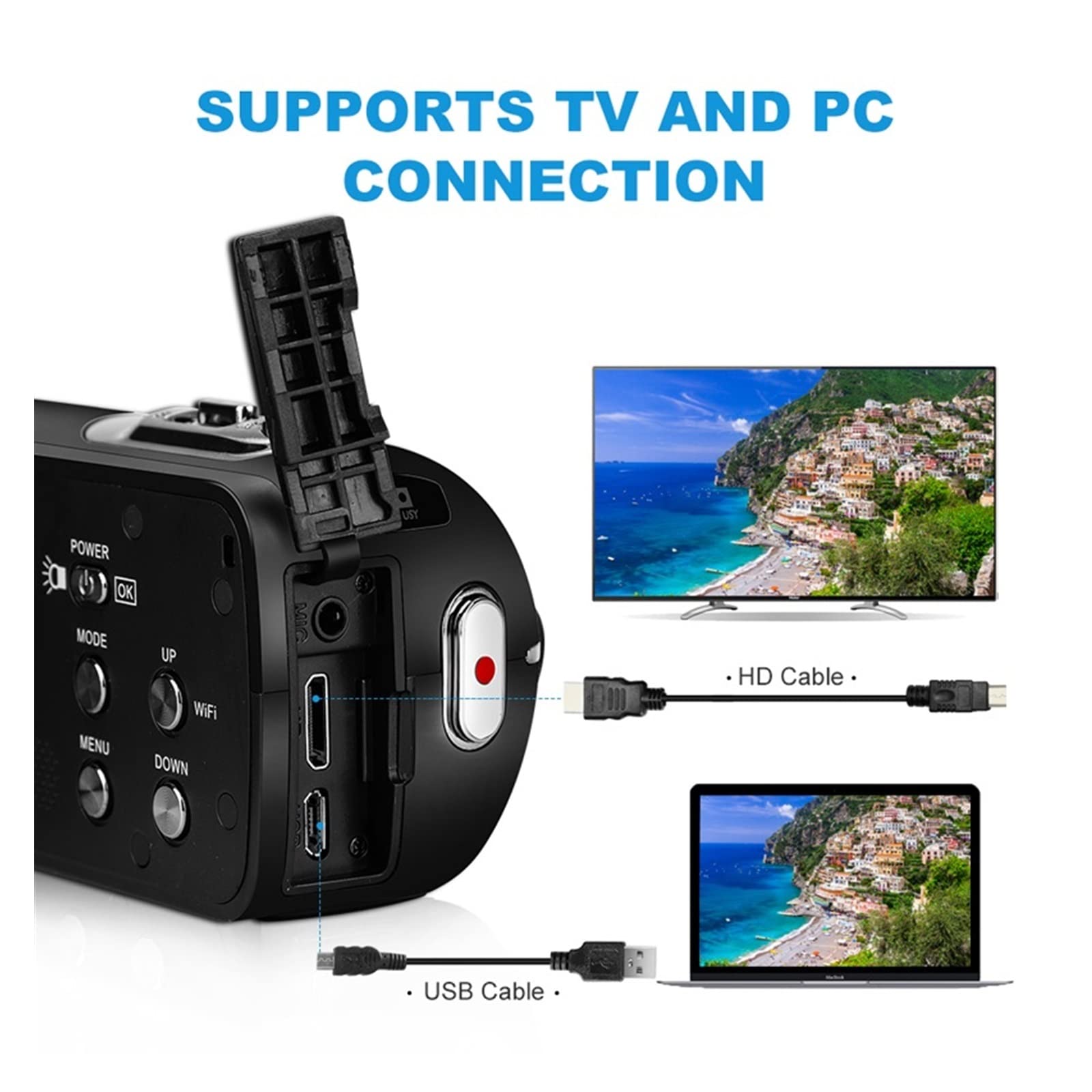BODORME 2.7K HD Digital Video Camera Recorder - 30MP, 3.0
