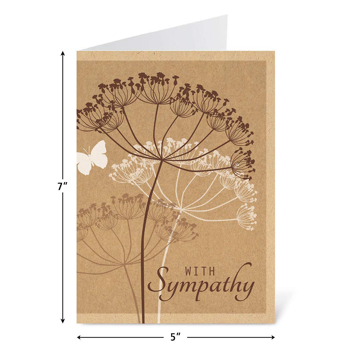 Premium Kraft Sympathy Greeting Cards Set - 8 Large 5x7 Inch Cards (4 Beautiful Designs) with Heartfelt Messages & White Envelopes - Perfect for Condolences, Memorials & Comforting Loved Ones