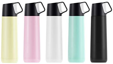 SUPAERCUPH Minura® 500ml Stainless Steel Vacuum Insulated Travel Mug - Leak Proof Portable Thermos for Coffee, Tea & Hot/Cold Drinks - Perfect Gift for Office, Commuting & Outdoor Activities (Pink)