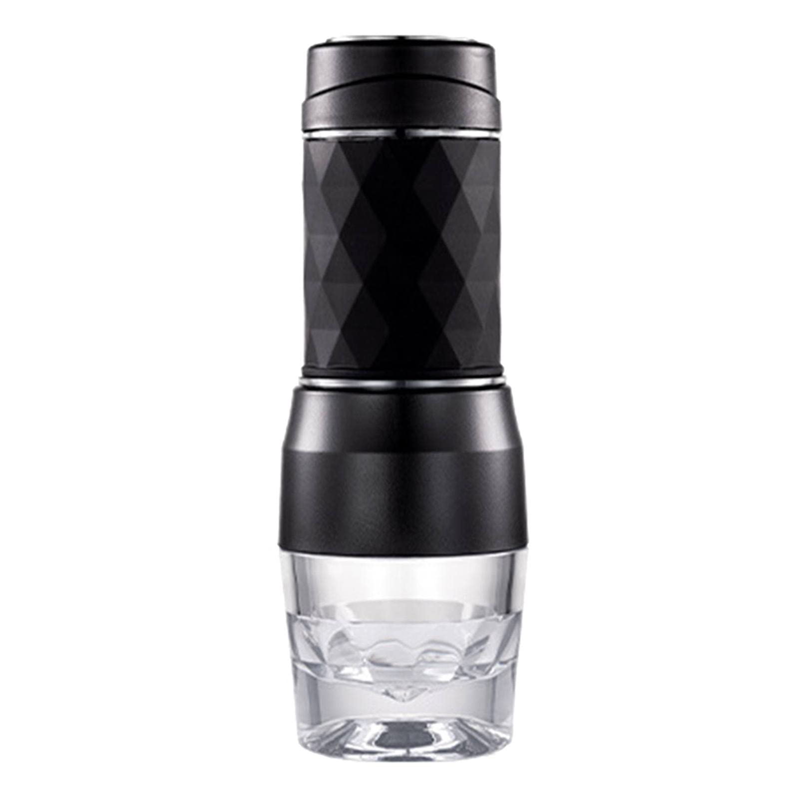 FAKEME 120ML Mini Espresso Machine - 18 Bar Pressure Manual Coffee Maker for Capsule & Ground Coffee, Portable & Compact Design - Black (Perfect for Home, Office, Travel & Camping)