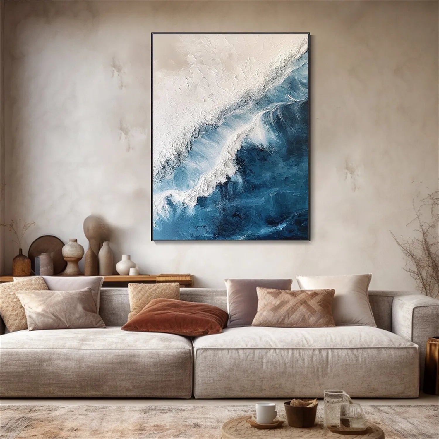 Ocean And Sky Painting #OS 204 - Stunning Seascape Wall Art for Home & Office Decor - Perfect for Living Room, Bedroom or Beach House
